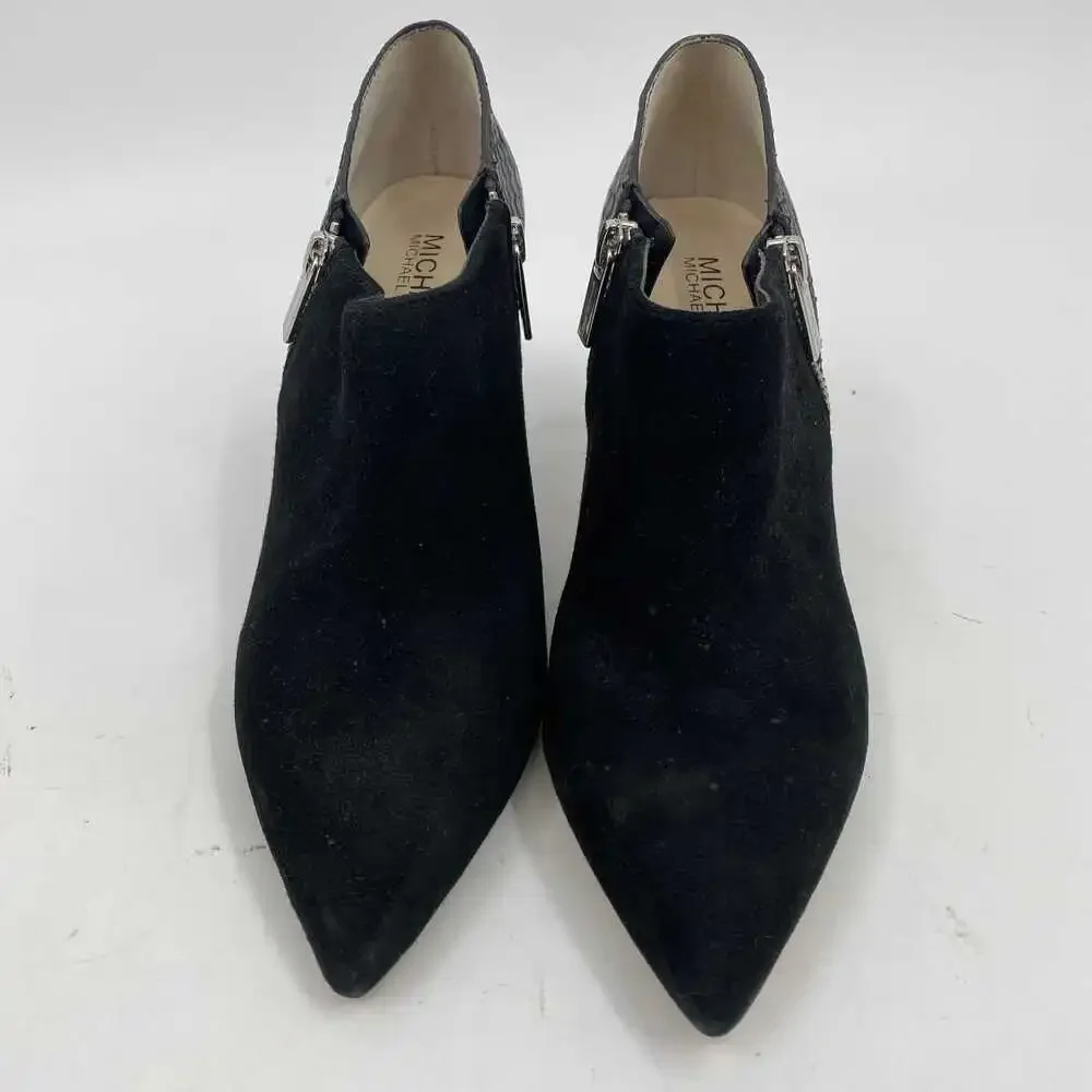 Michael Kors Black Snake Embossed Leather Booties | Women’s Size 7